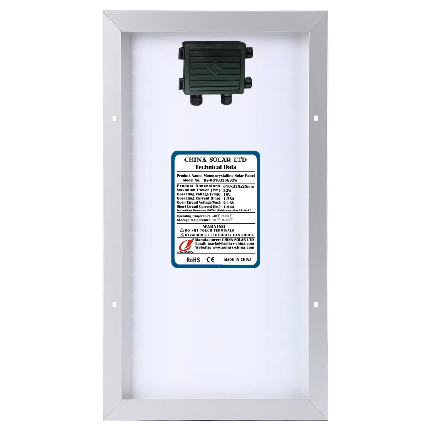 Monokristalline Solarmodule 32W